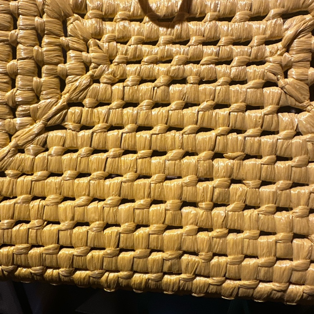 Salvatore Ferragamo Tan Woven Tote
